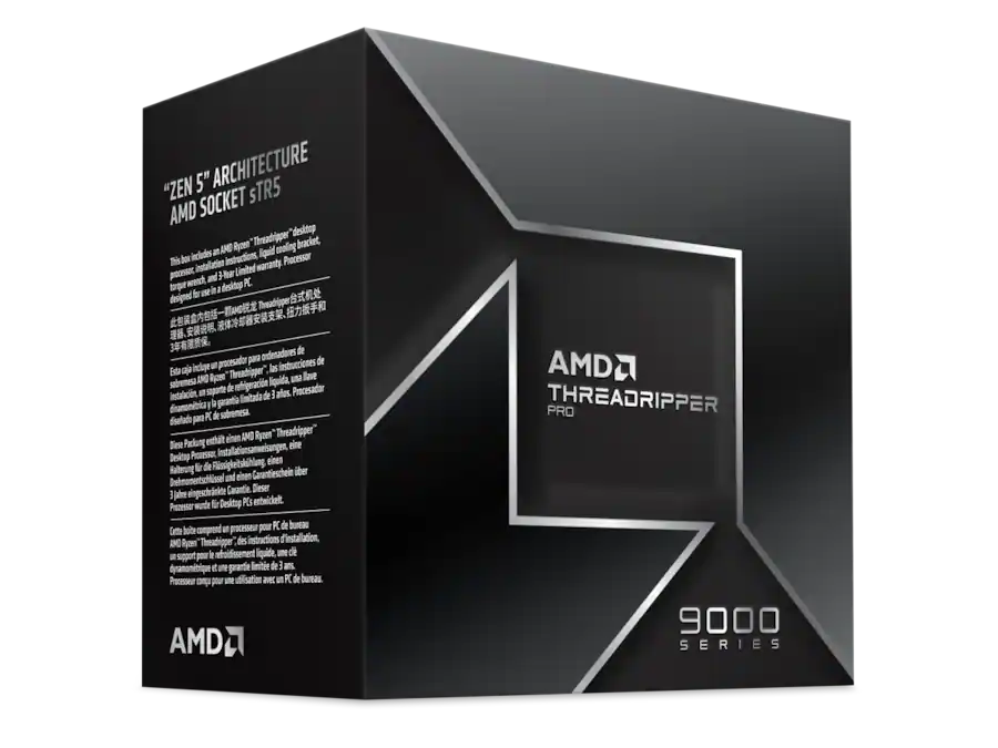 Processeur AMD Ryzen Threadripper PRO 9995WX 96 Cœurs 2,5 GHz Base 5,4 GHz Turbo Octa-Channel DDR5 Box