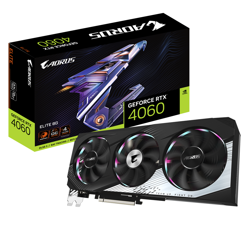 Gigabyte AORUS GeForce RTX™ 4060 ELITE 8GGV-N4060AORUS E-8GD
