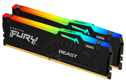 Kit Kingston 32 Go (2 x 16 Go) DDR5 6000 MHz FURY Beast RGB EXPO Noir CL30