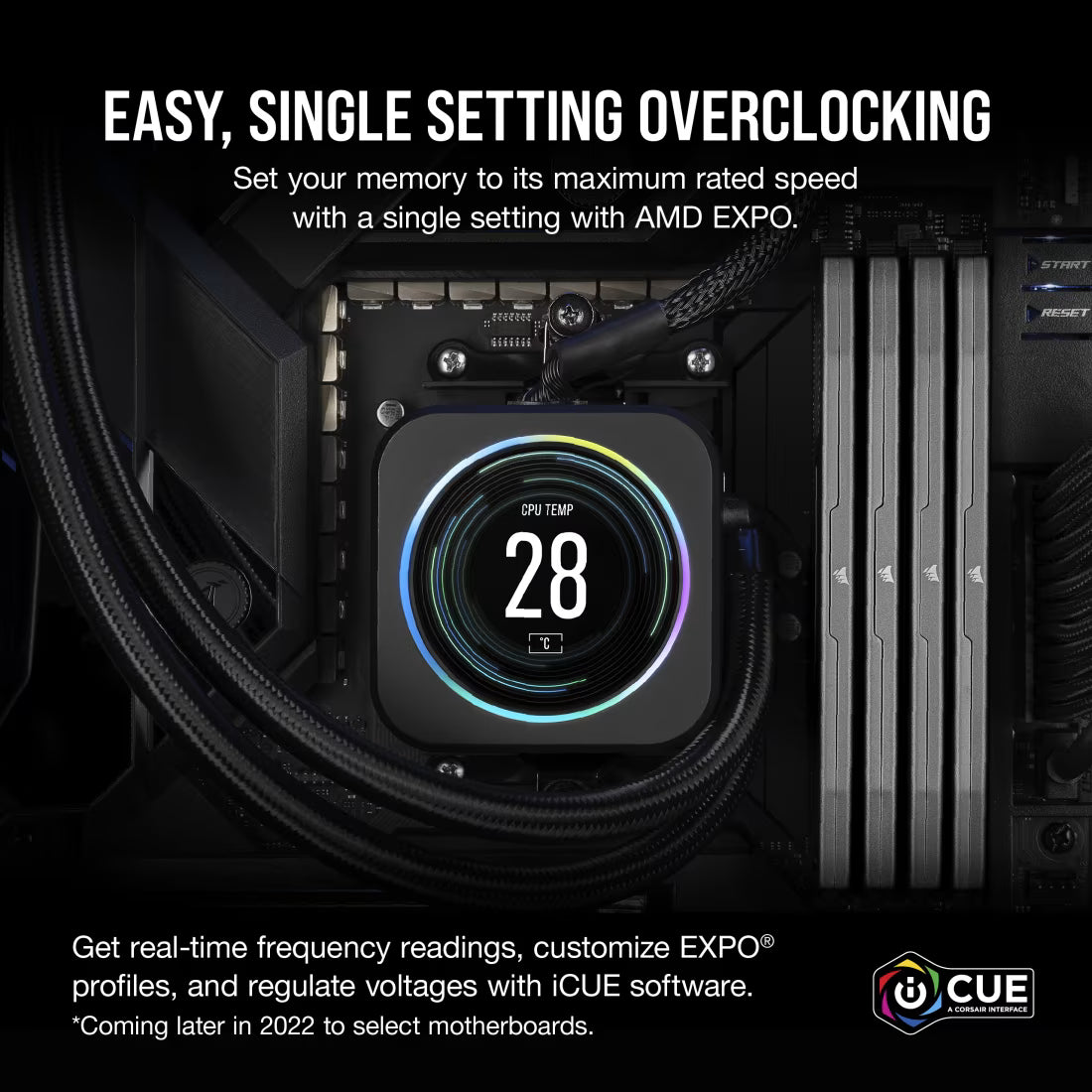 VENGEANCE® 32GB (2x16GB) DDR5 DRAM Up To 5200MT/s CL40 AMD EXPO & Intel XMP Memory Kit