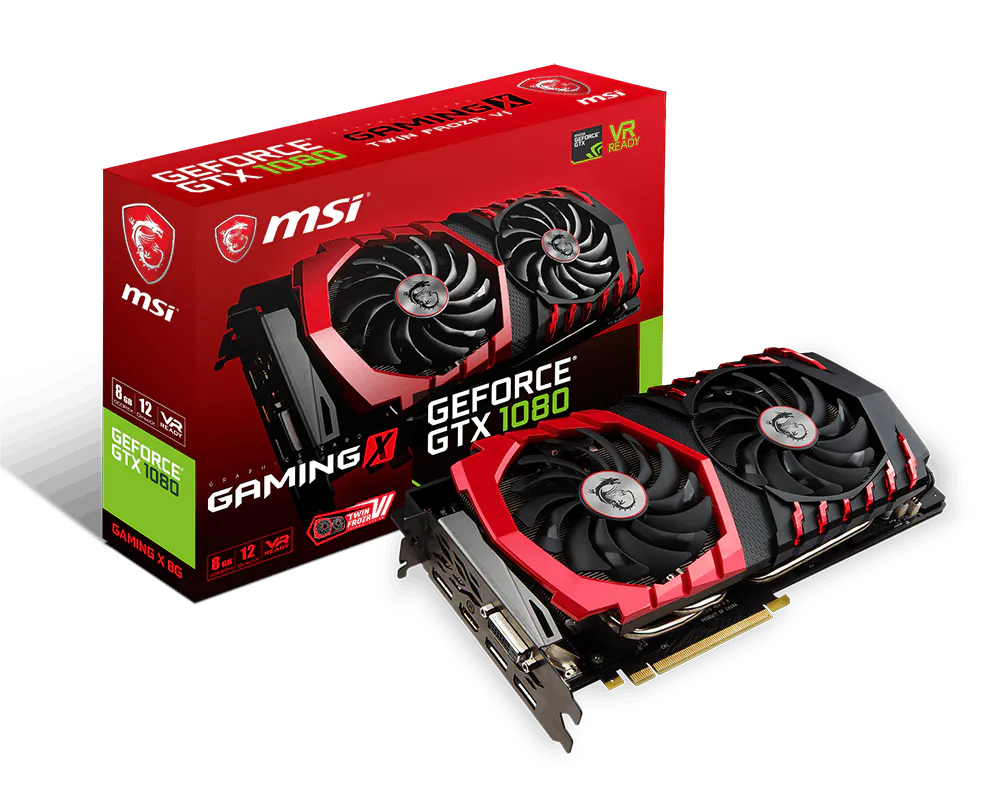 Carte graphique MSI GeForce GTX 1080 Gaming X (NVIDIA - 8 Go DDR5)